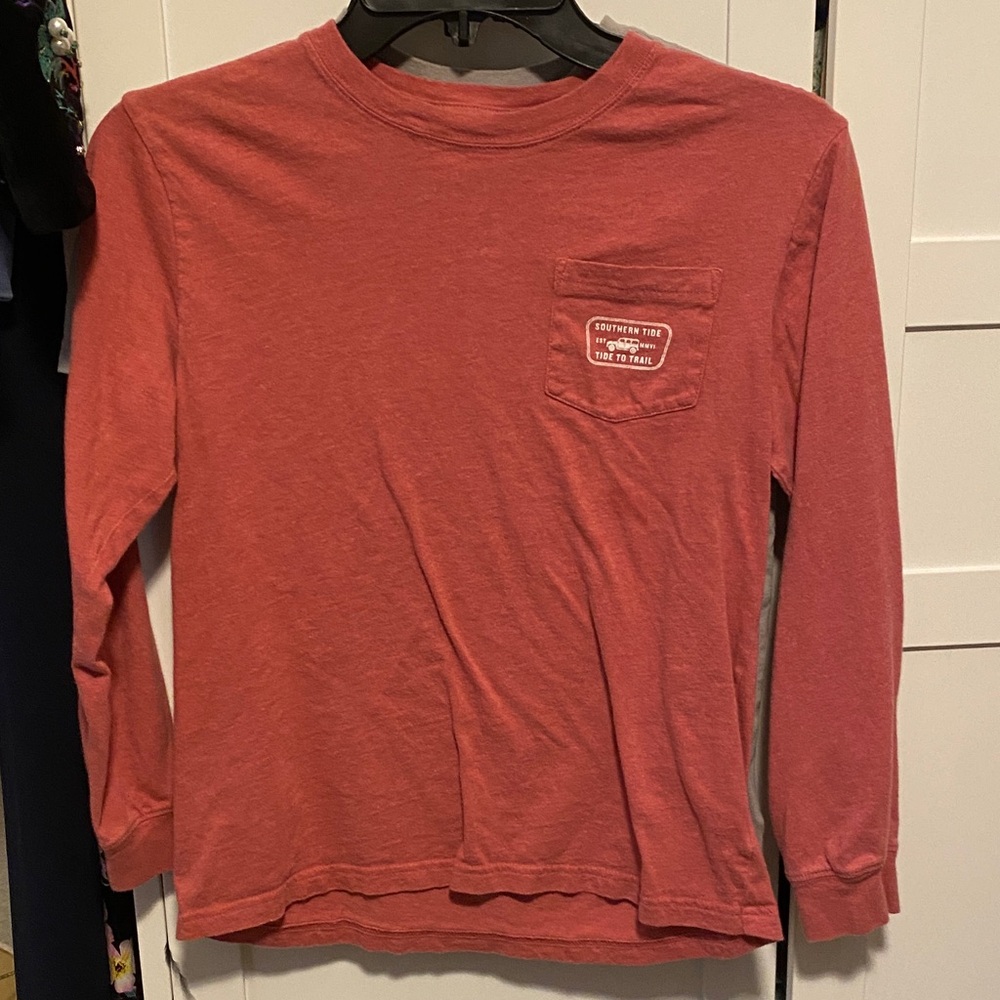 Southern Tide Kids Long Sleeve Tee in Brick Red